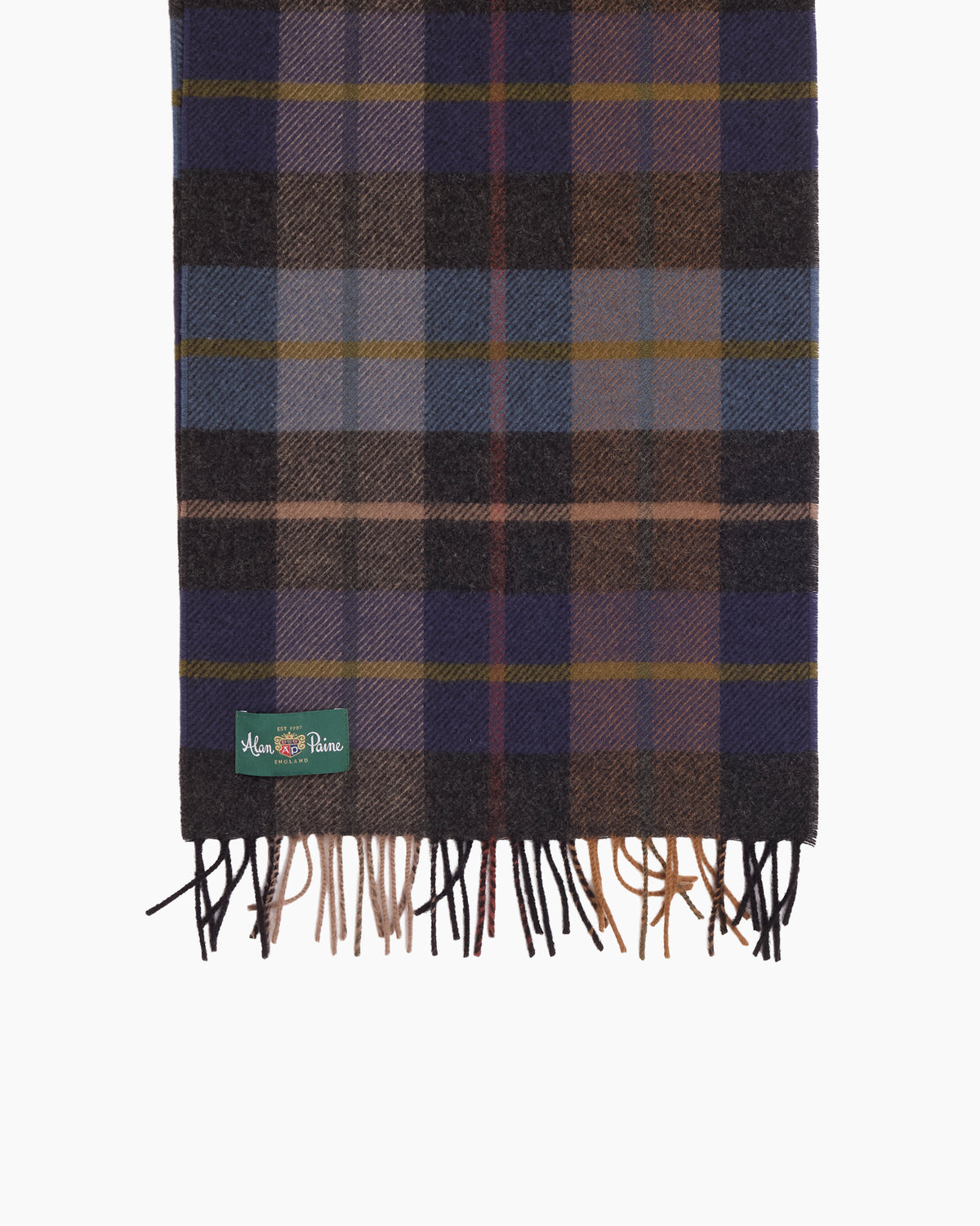 Indigo Firbeck Wool Plaid Scarf