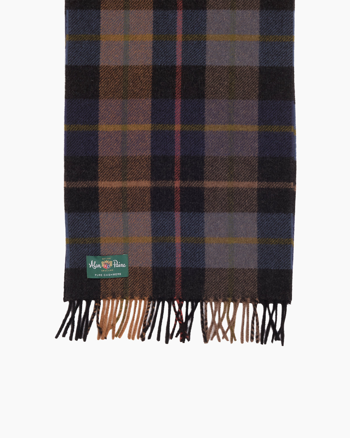 Indigo Mandally Cashmere Plaid Scarf