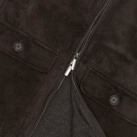 Brown Oakmoore Suede Zip Cardigan