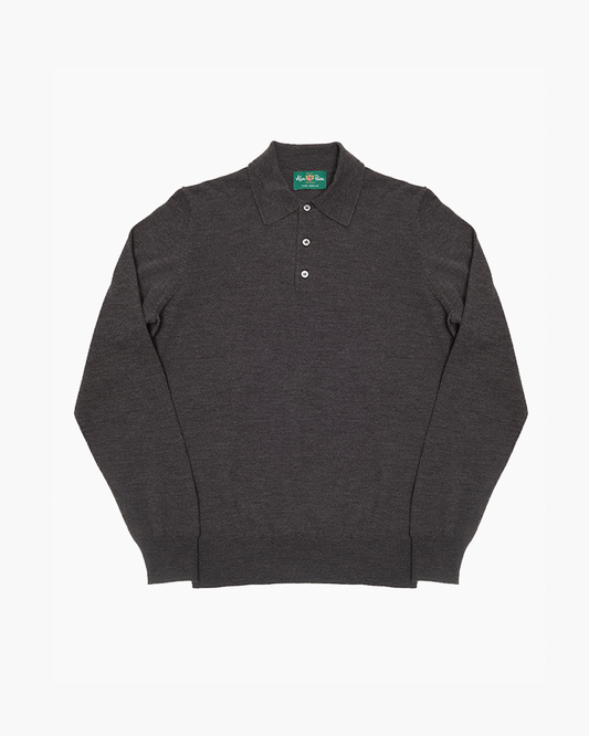 Brown Merino Wool Hindhead Polo Shirt