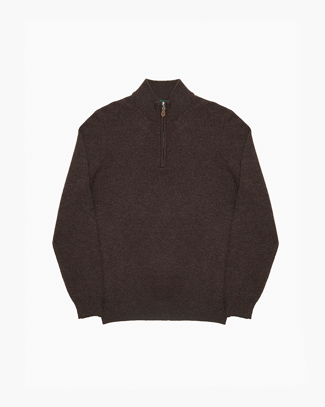 Brown Sutherland Lambswool Quarter Zip