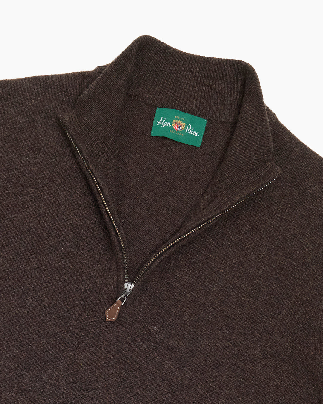 Brown Sutherland Lambswool Quarter Zip