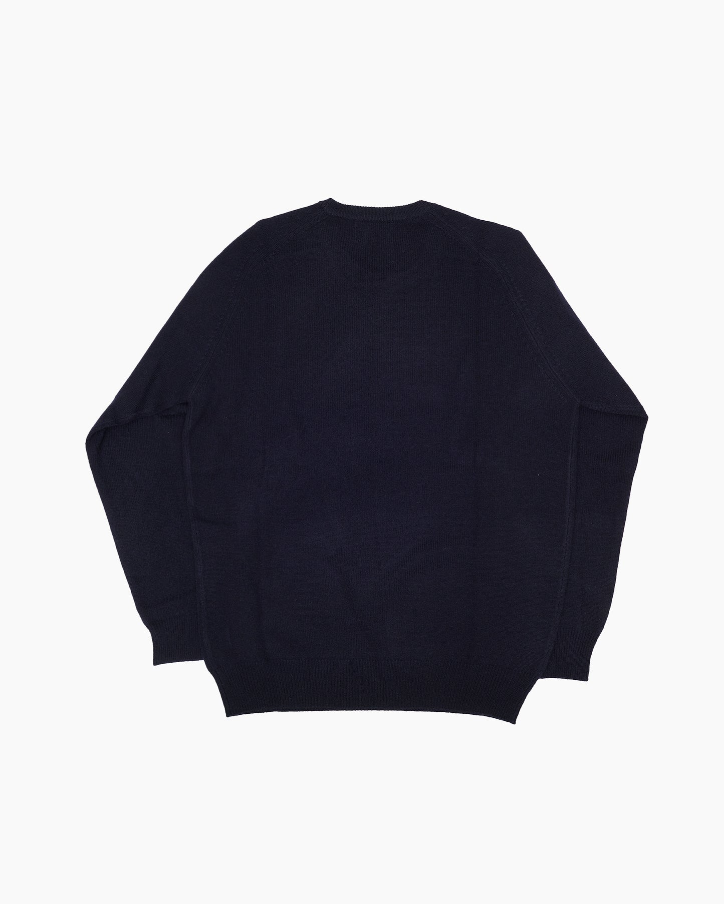 Navy Dorset Lambswool Saddle Shoulder Crew Neck