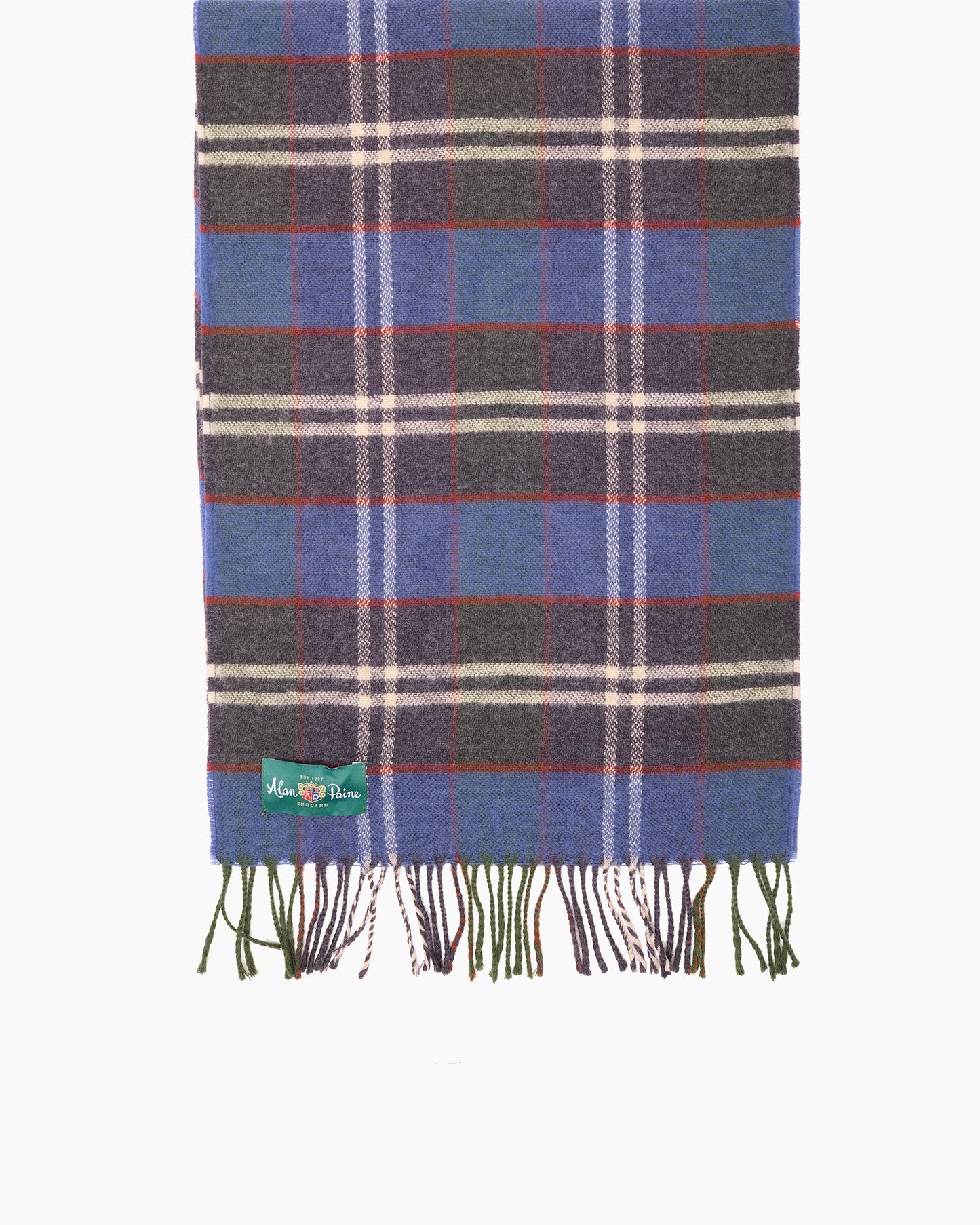 Blue Lubmore Wool Plaid Scarf