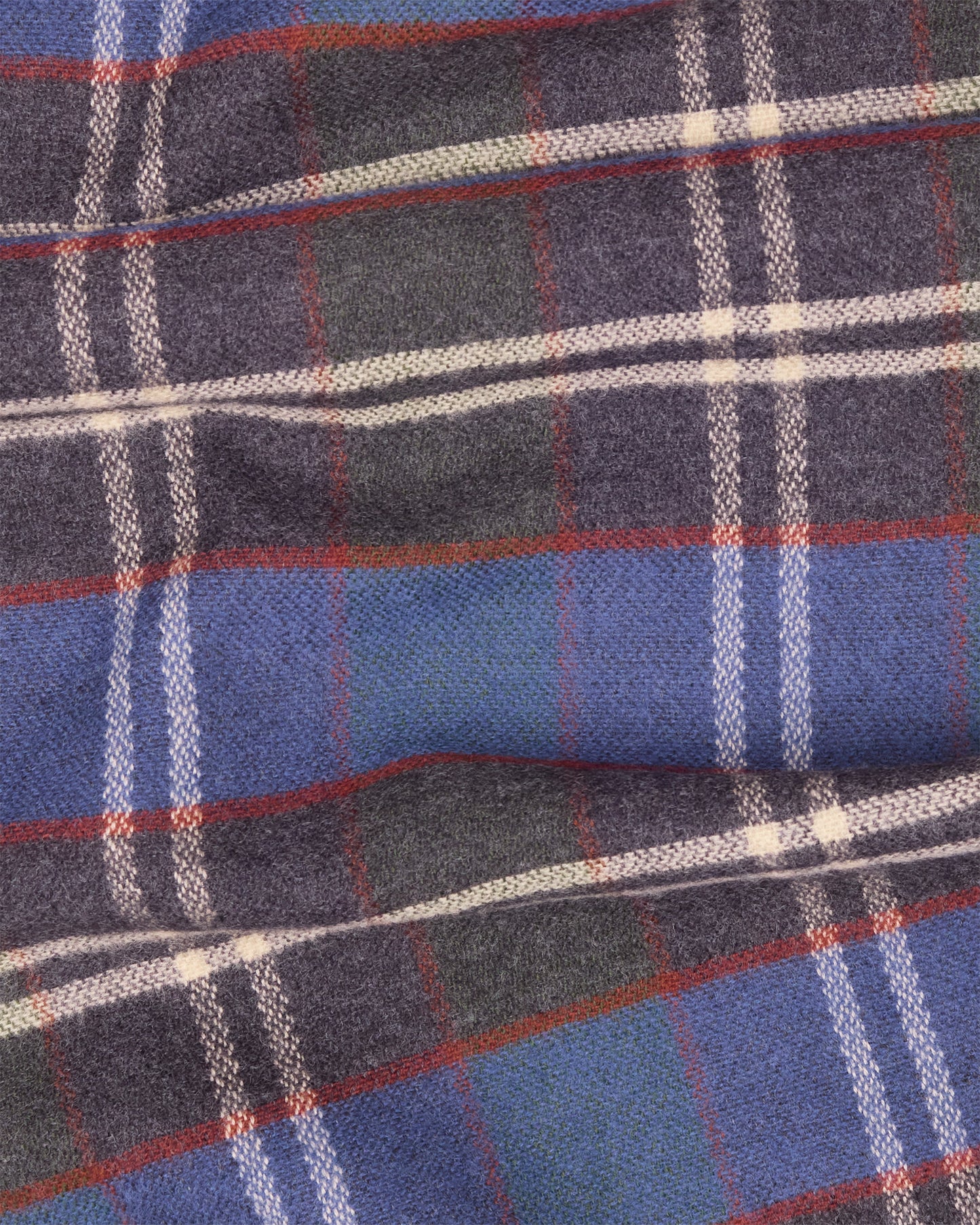 Blue Lubmore Wool Plaid Scarf