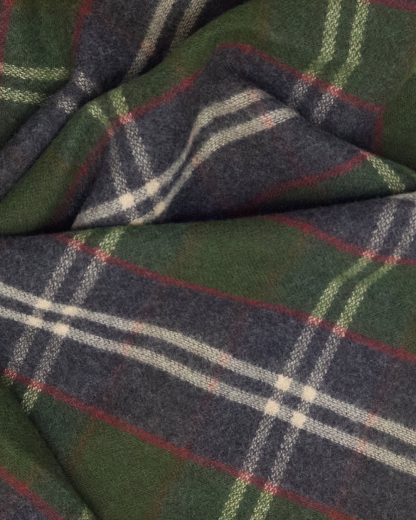 Green Lubmore Wool Plaid Scarf