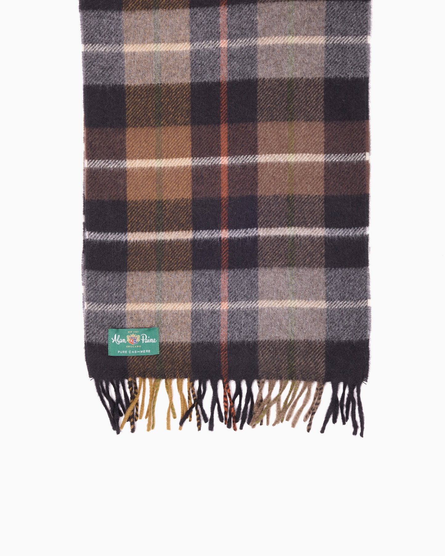 Brown Mandally Cashmere Plaid Scarf