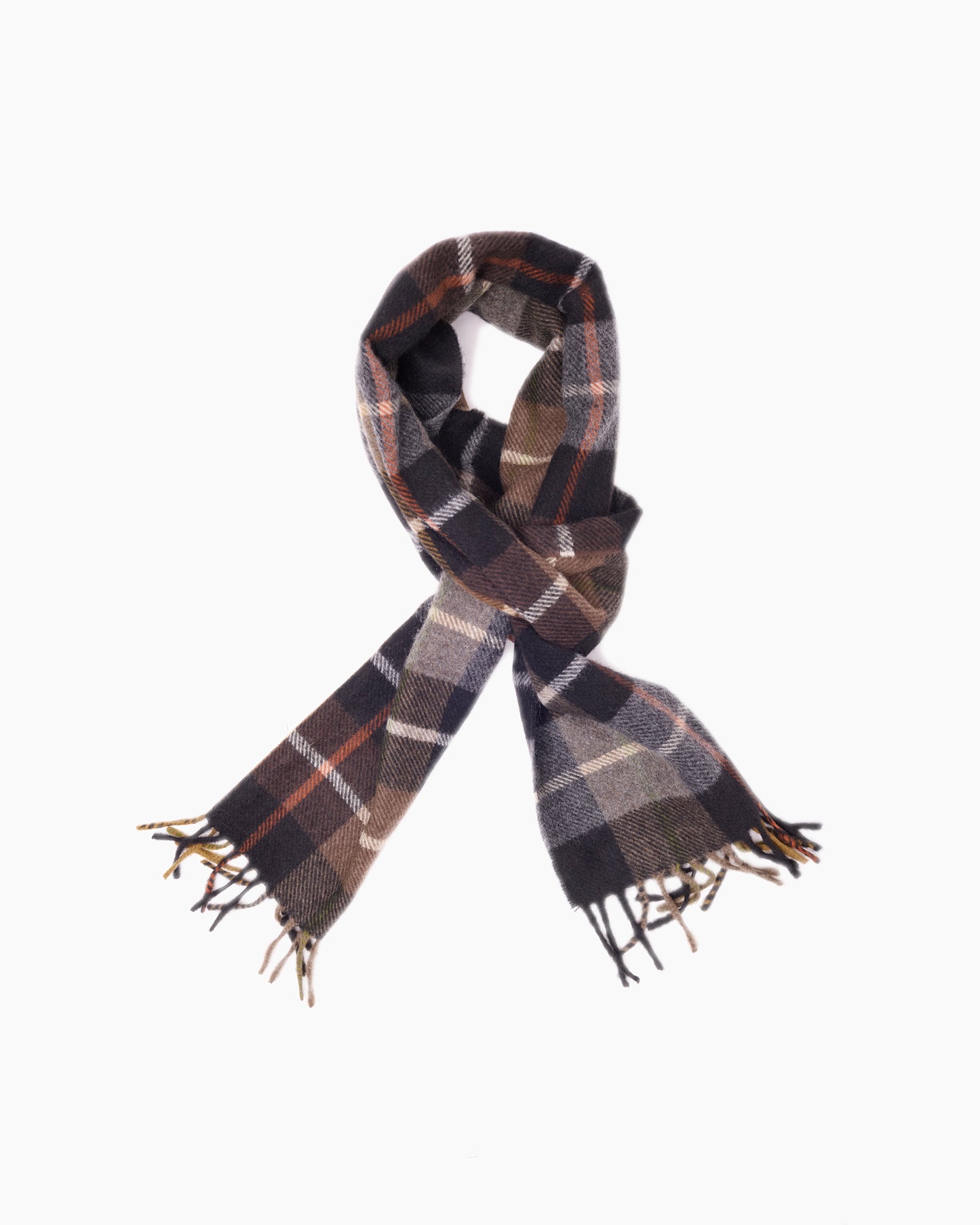 Brown Mandally Cashmere Plaid Scarf