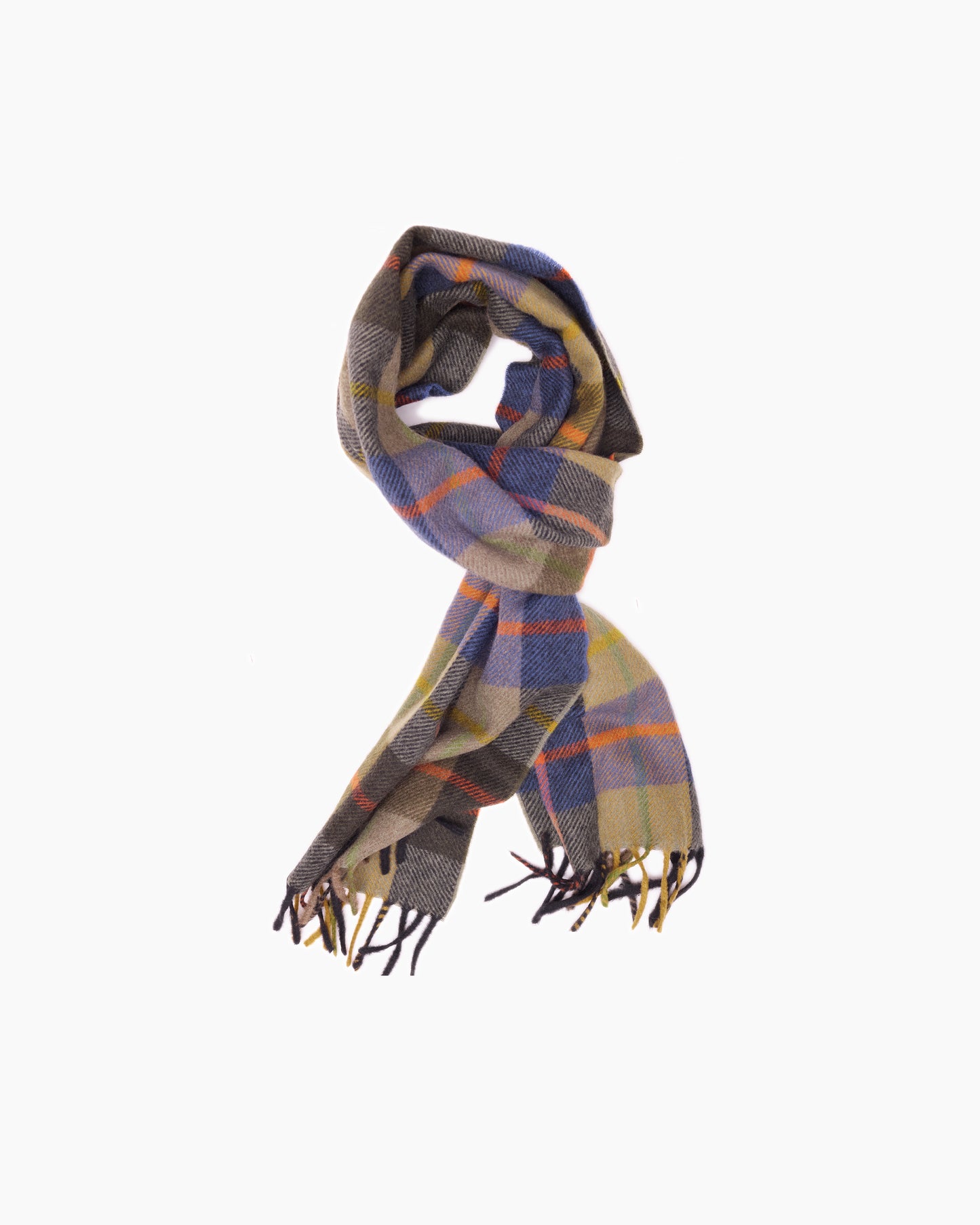 Moss Mandally Cashmere Plaid Scarf