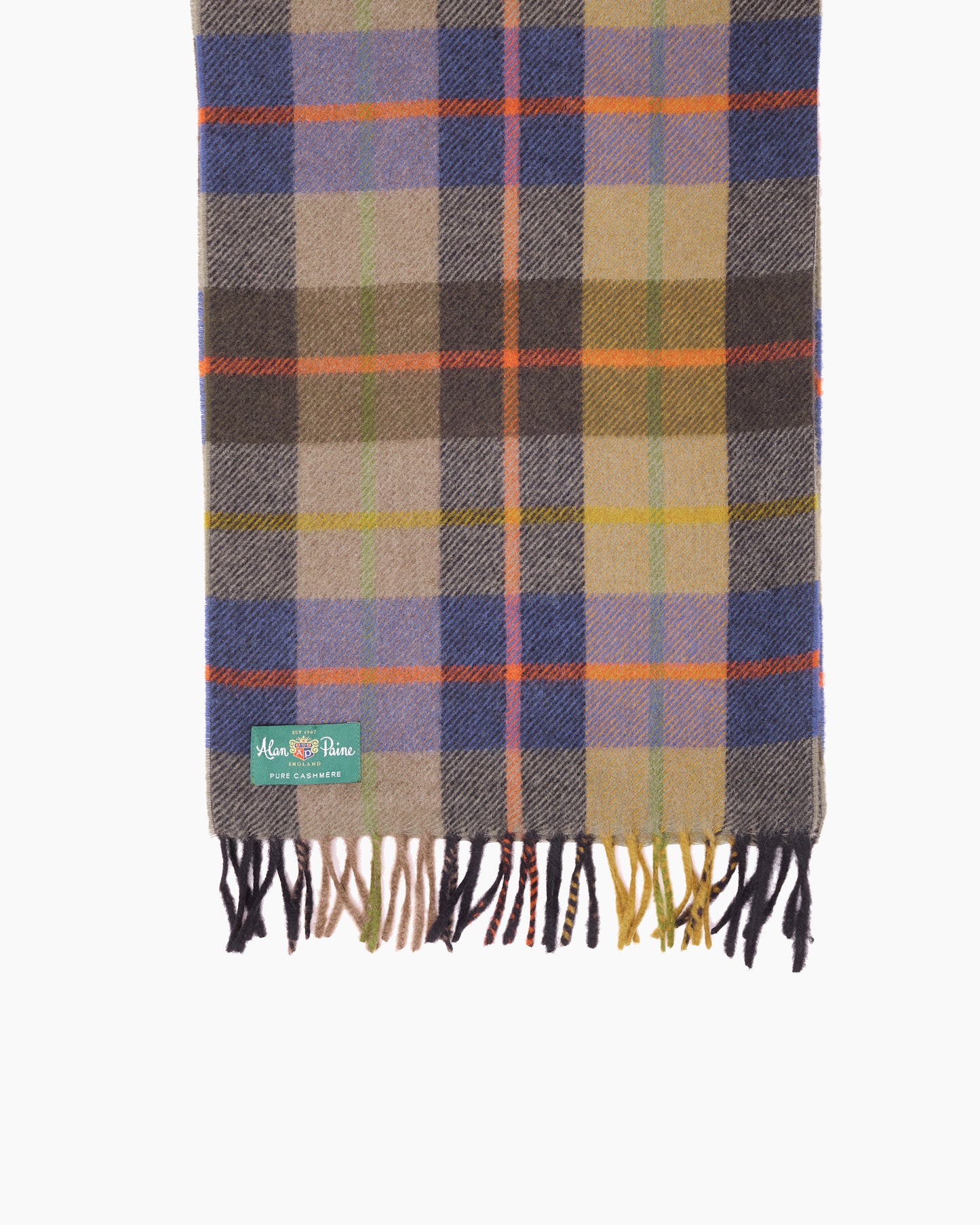 Moss Mandally Cashmere Plaid Scarf