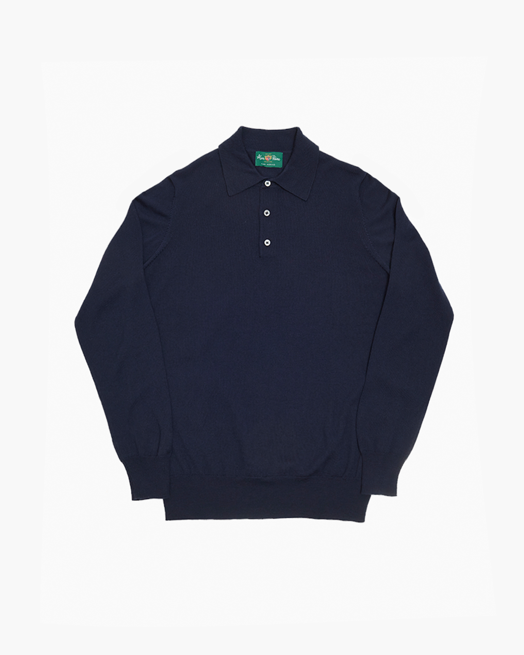 Navy Hindhead Merino Wool Polo Shirt
