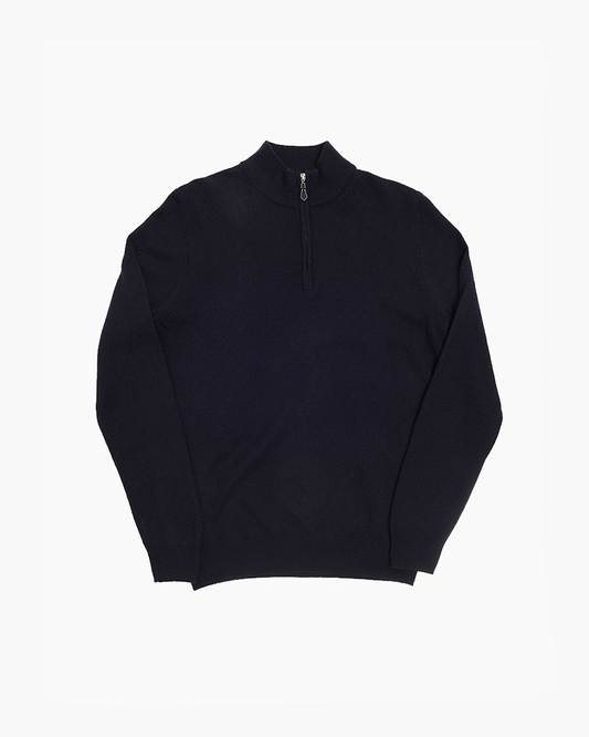 Navy Sutherland Lambswool Quarter Zip