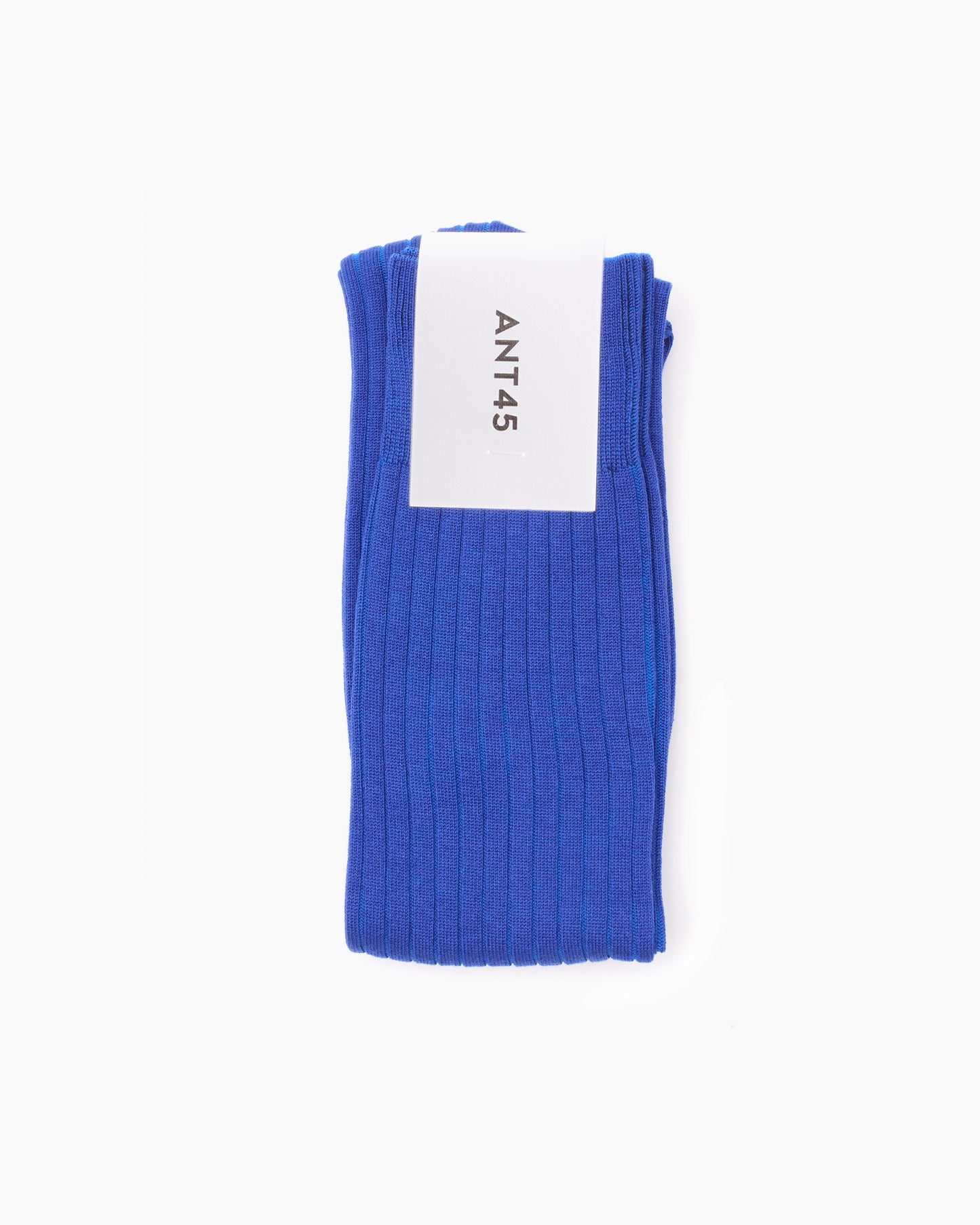 Blue Long Ribbed Cotton Sock