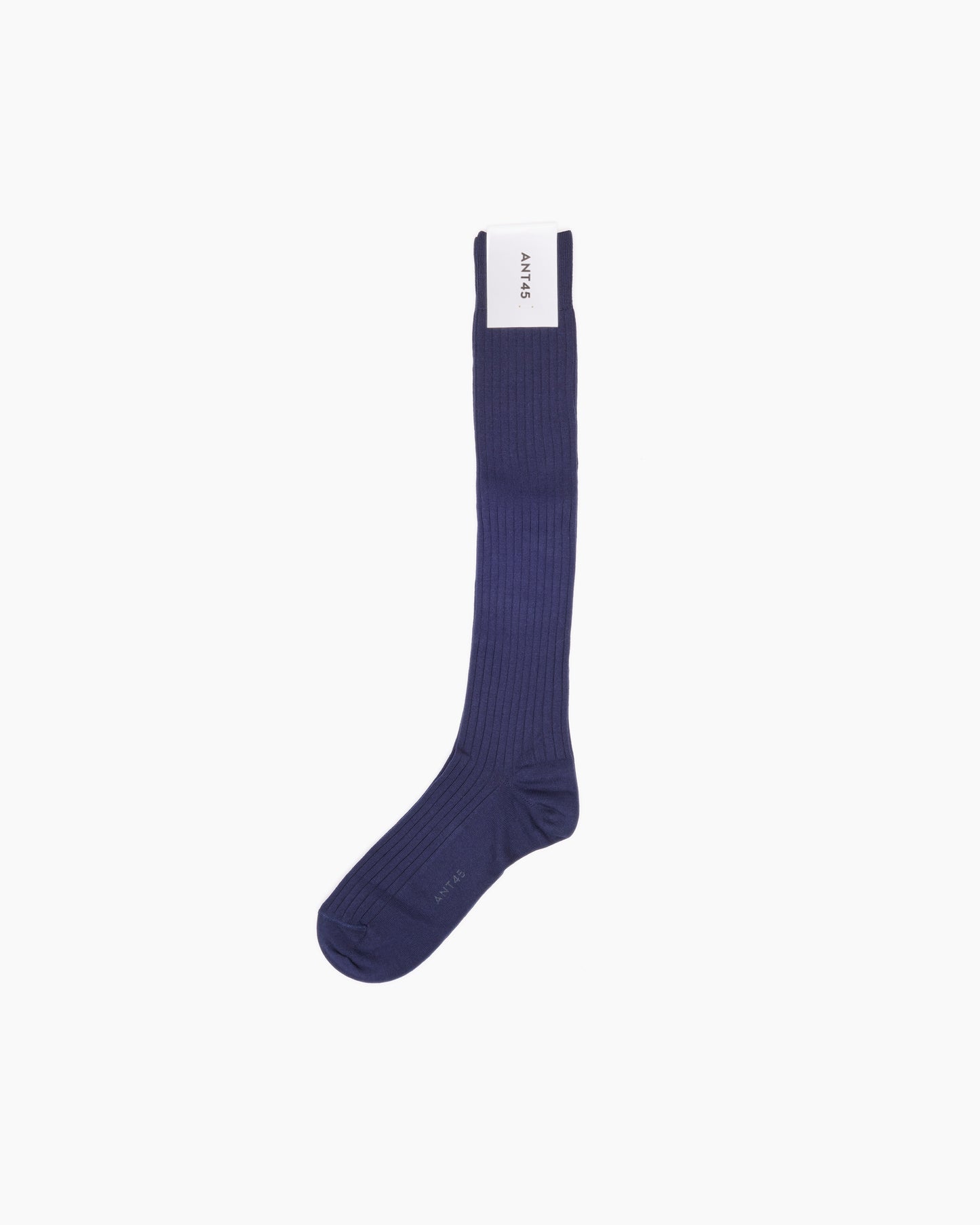 Navy Long Ribbed Cotton Sock