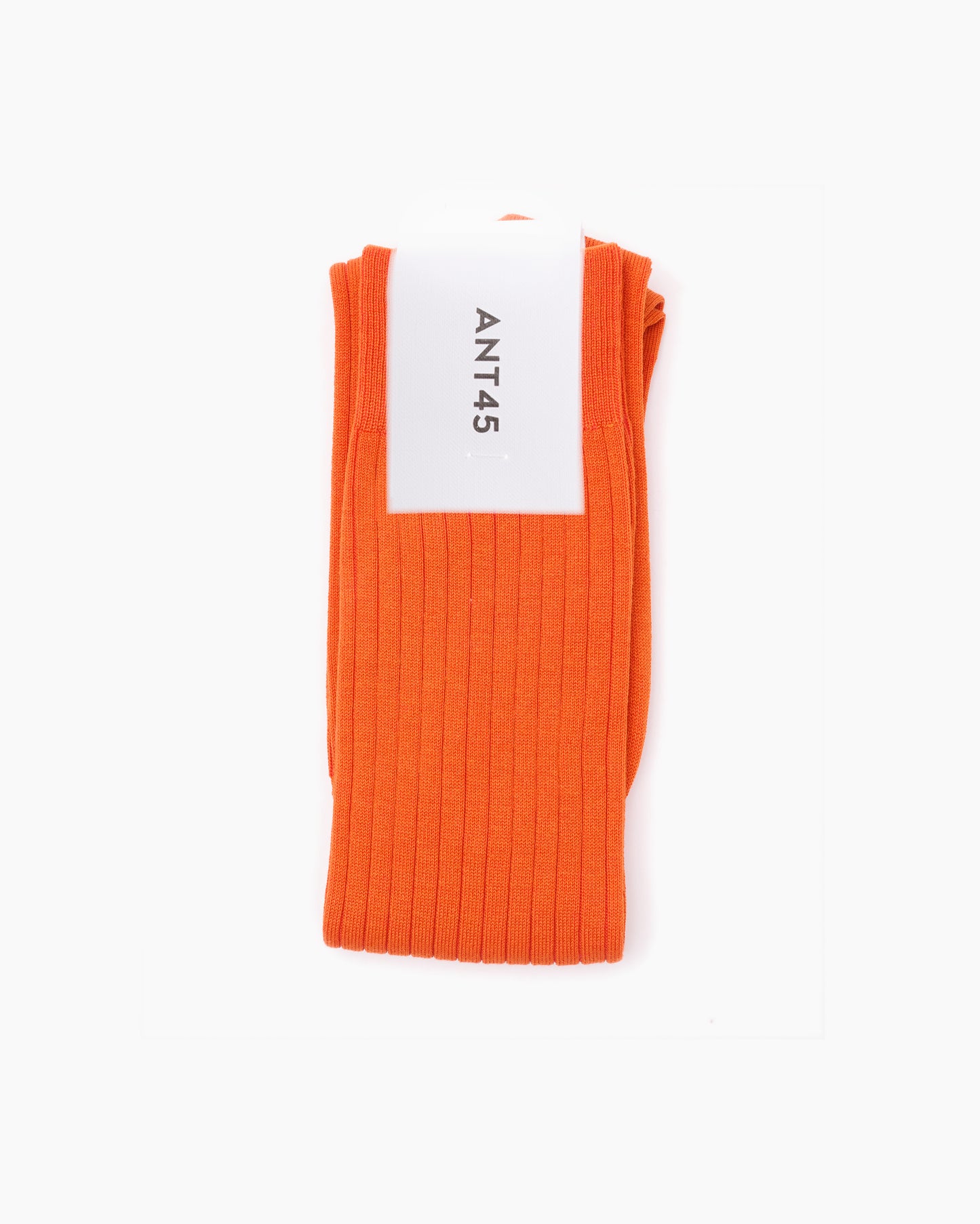 Orange Long Ribbed Cotton Sock