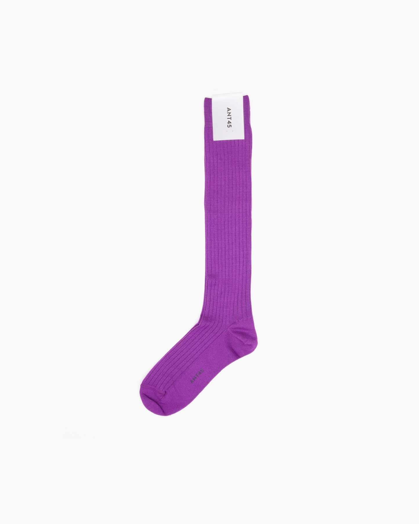 Purple Long Ribbed Cotton Sock