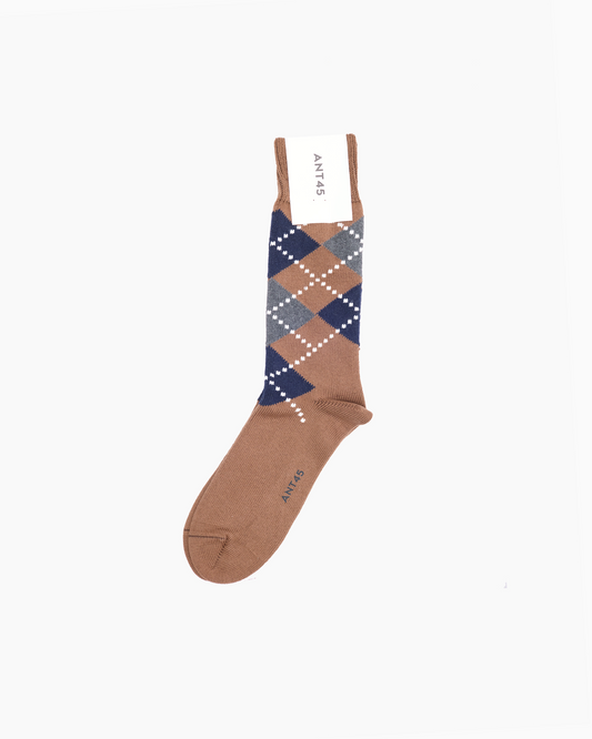 Brown Argyle Lussino Sock