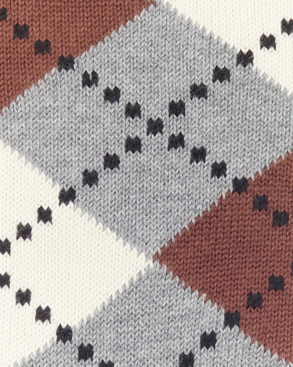 Grey & Brown Argyle Lussino Sock