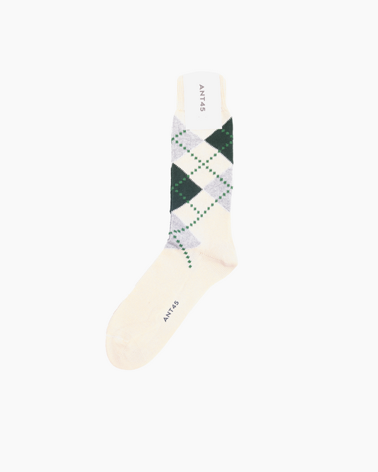 Cream Argyle Lussino Sock