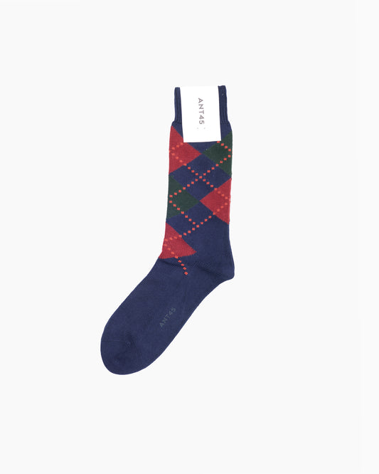 Navy Argyle Lussino Sock