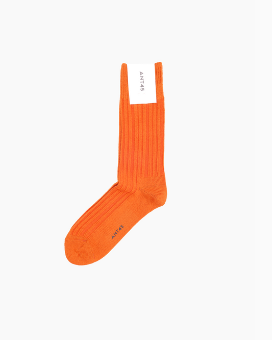 Orange Cashwool Ribbed Sock