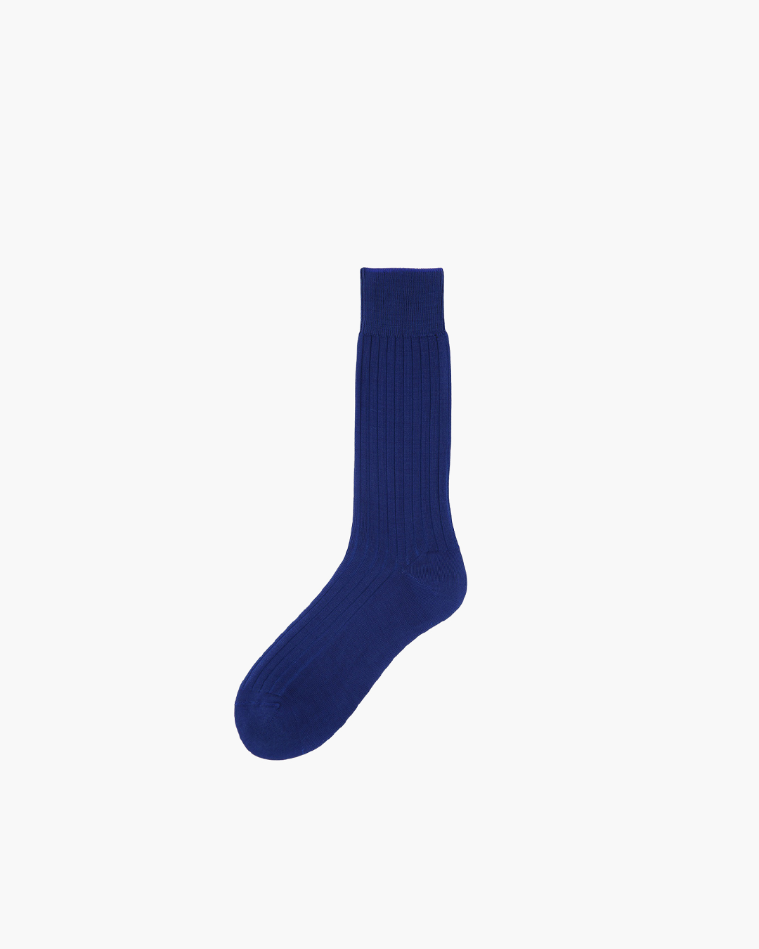 Blue Short Ribbed Cotton Sock