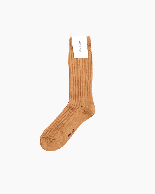 Taupe Cashwool Ribbed Sock