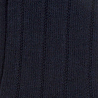 Navy Long Ribbed Cotton Sock