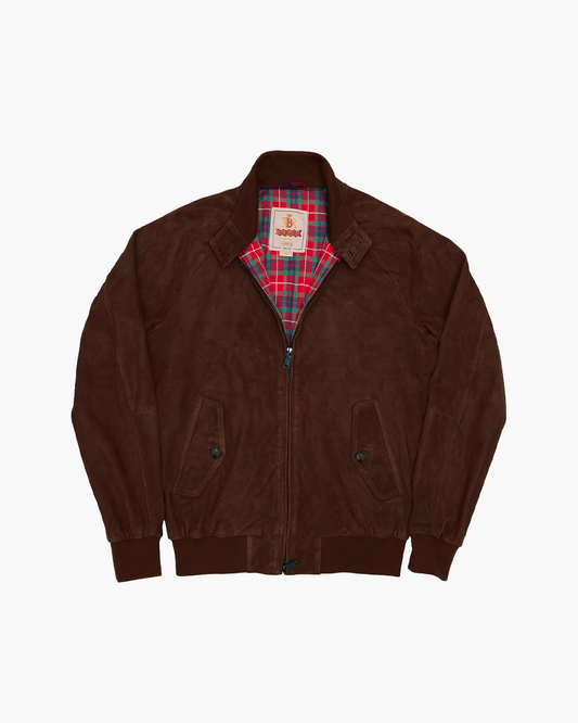 Chocolate Brown Suede G9 Harrington Jacket