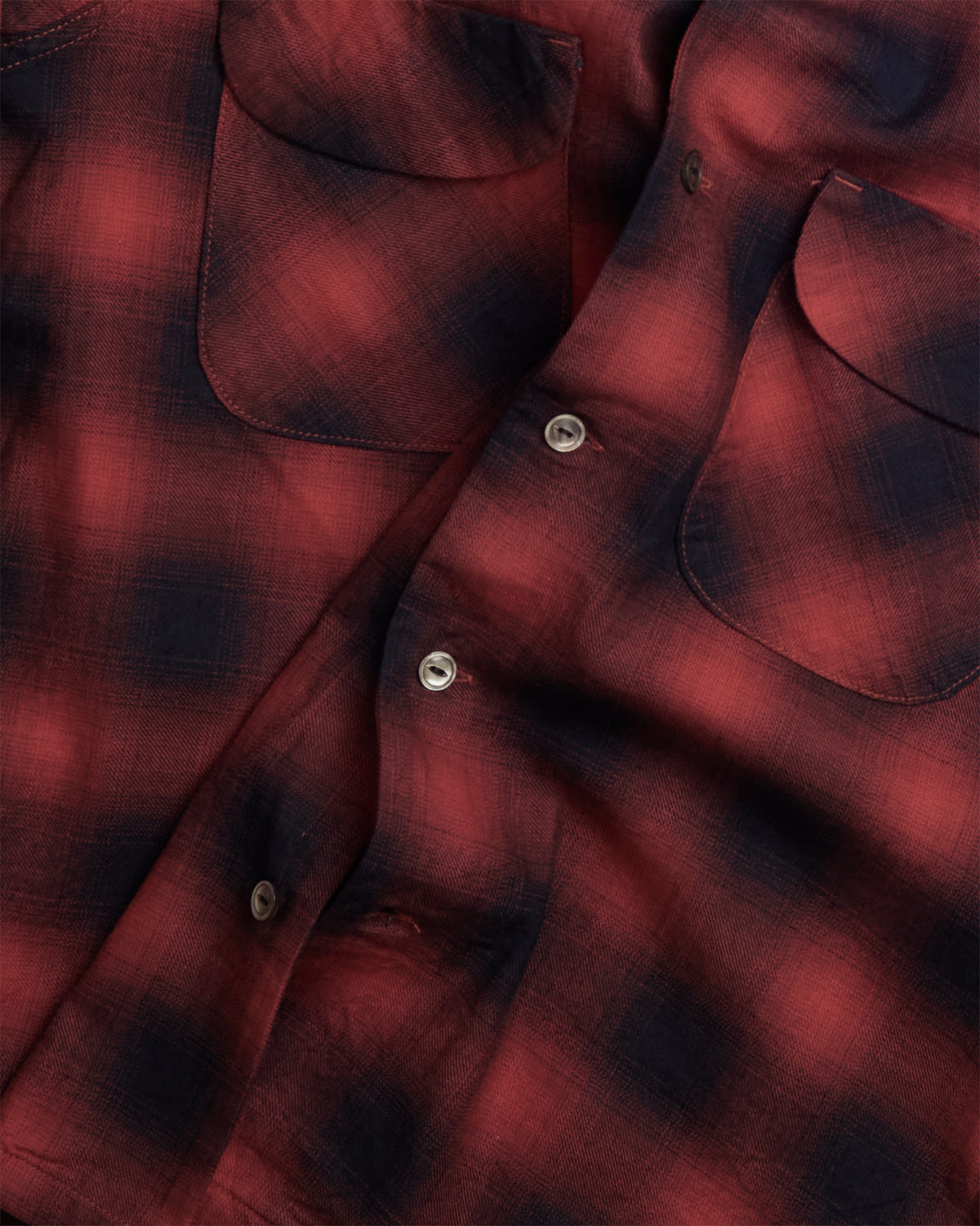 F3519 Red Check Open Collar Shirt