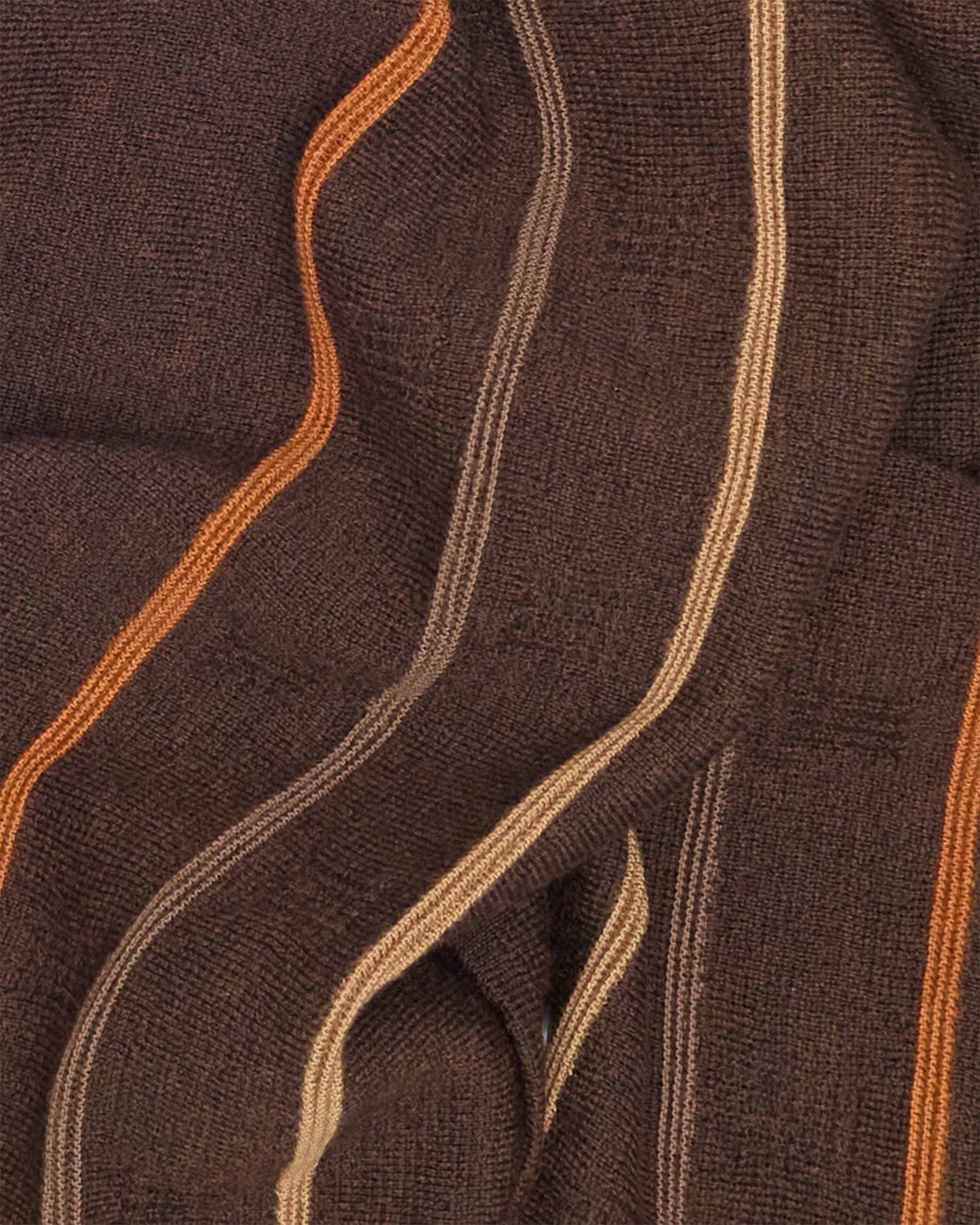 Brown & Striped Detail Polo Knit Cardigan