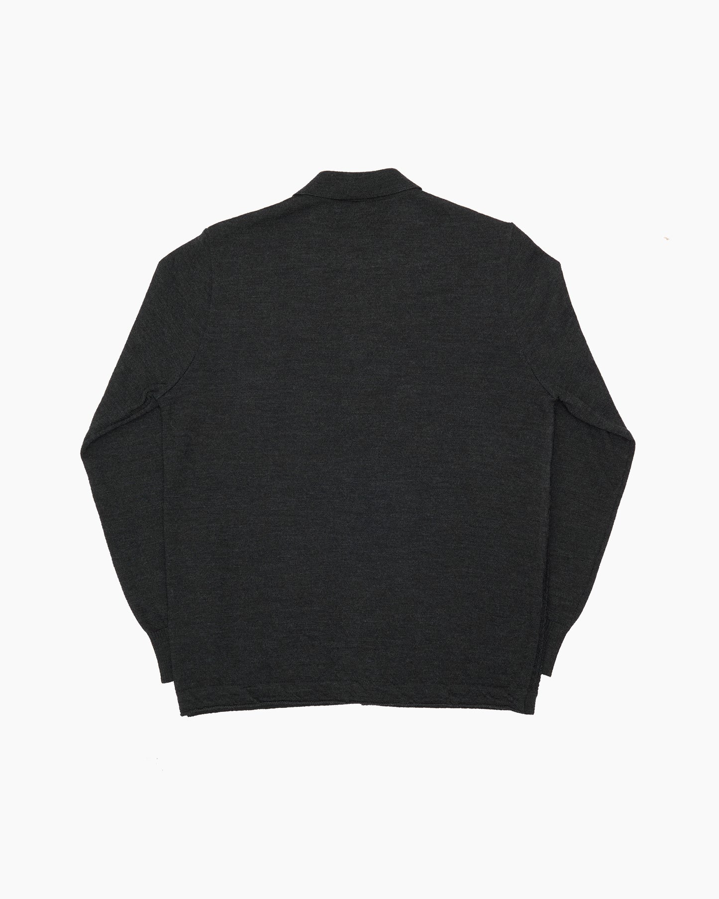 Charcoal Polo Knit Cardigan