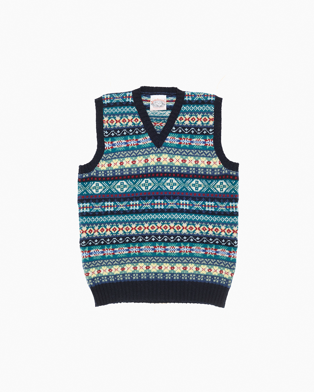 Fair Isle Sleeveless V Neck Jumper Jamieson's The Duke Fair Isle V