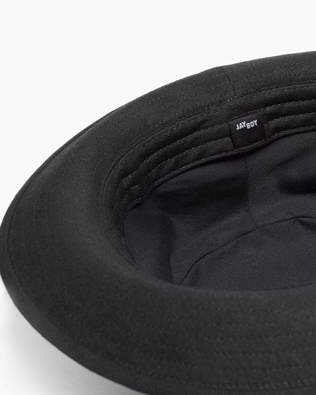 Black Snap–Brim Bucket Linen Hat