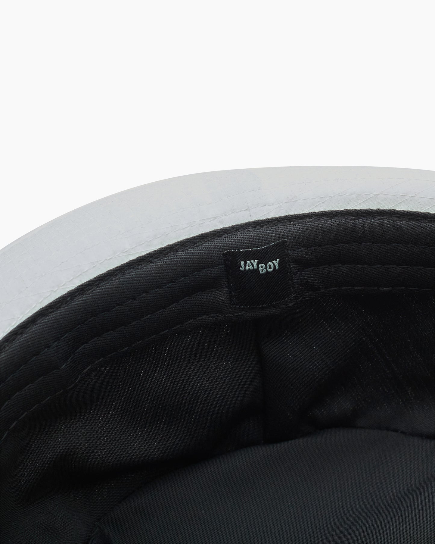 White Snap–Brim Bucket Hat: Ripstop Edition