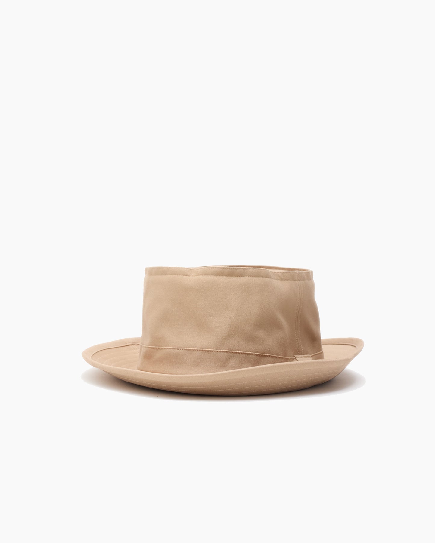 Tan Snap–Brim Bucket Cotton Sateen Hat