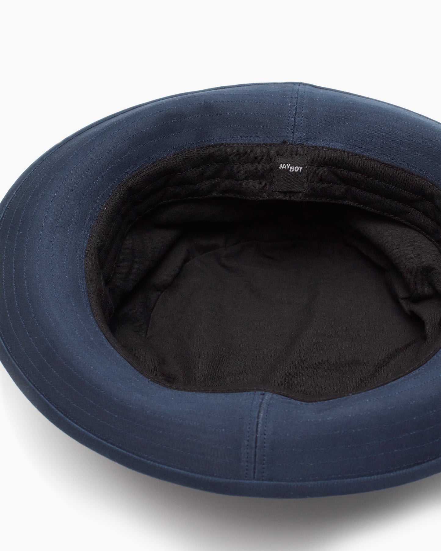 Navy Snap–Brim Bucket Cotton Sateen Hat
