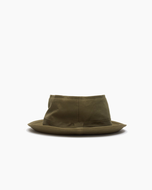 Olive Snap–Brim Bucket Cotton Sateen Hat