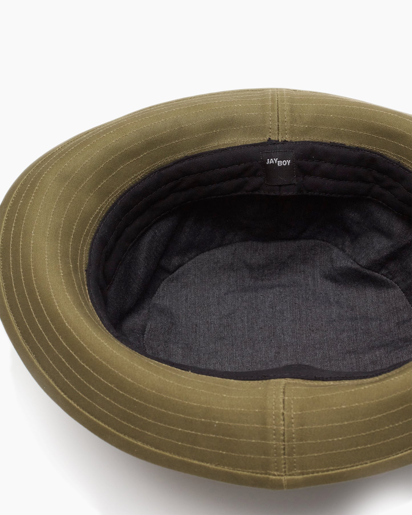 Olive Snap–Brim Bucket Cotton Sateen Hat