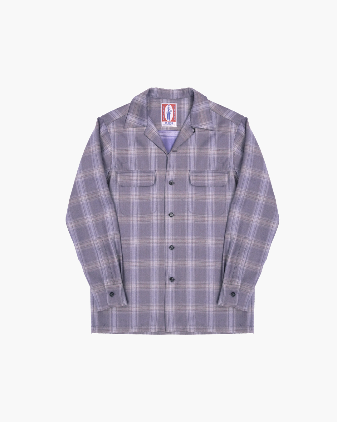 Heather Shadow Plaid Loop Collar Overshirt
