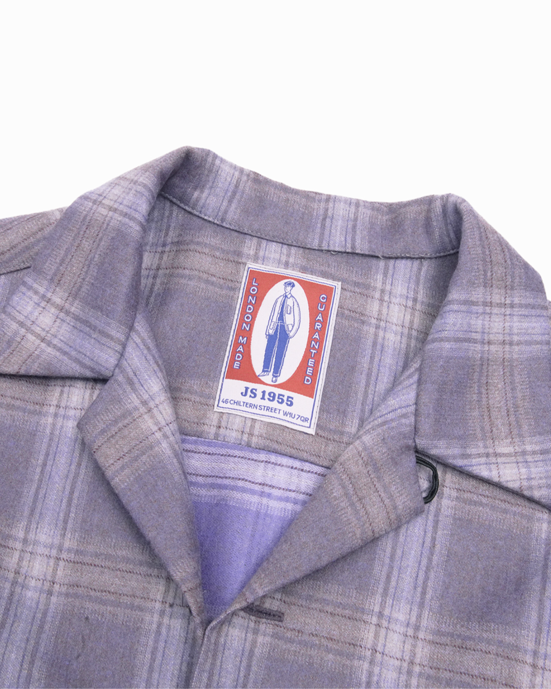 Heather Shadow Plaid Loop Collar Overshirt