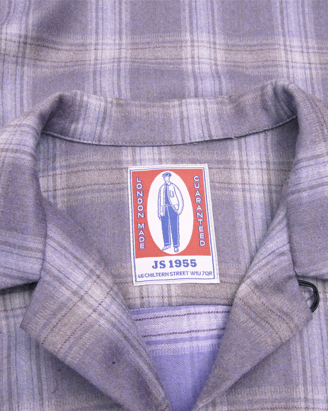 Heather Shadow Plaid Loop Collar Overshirt