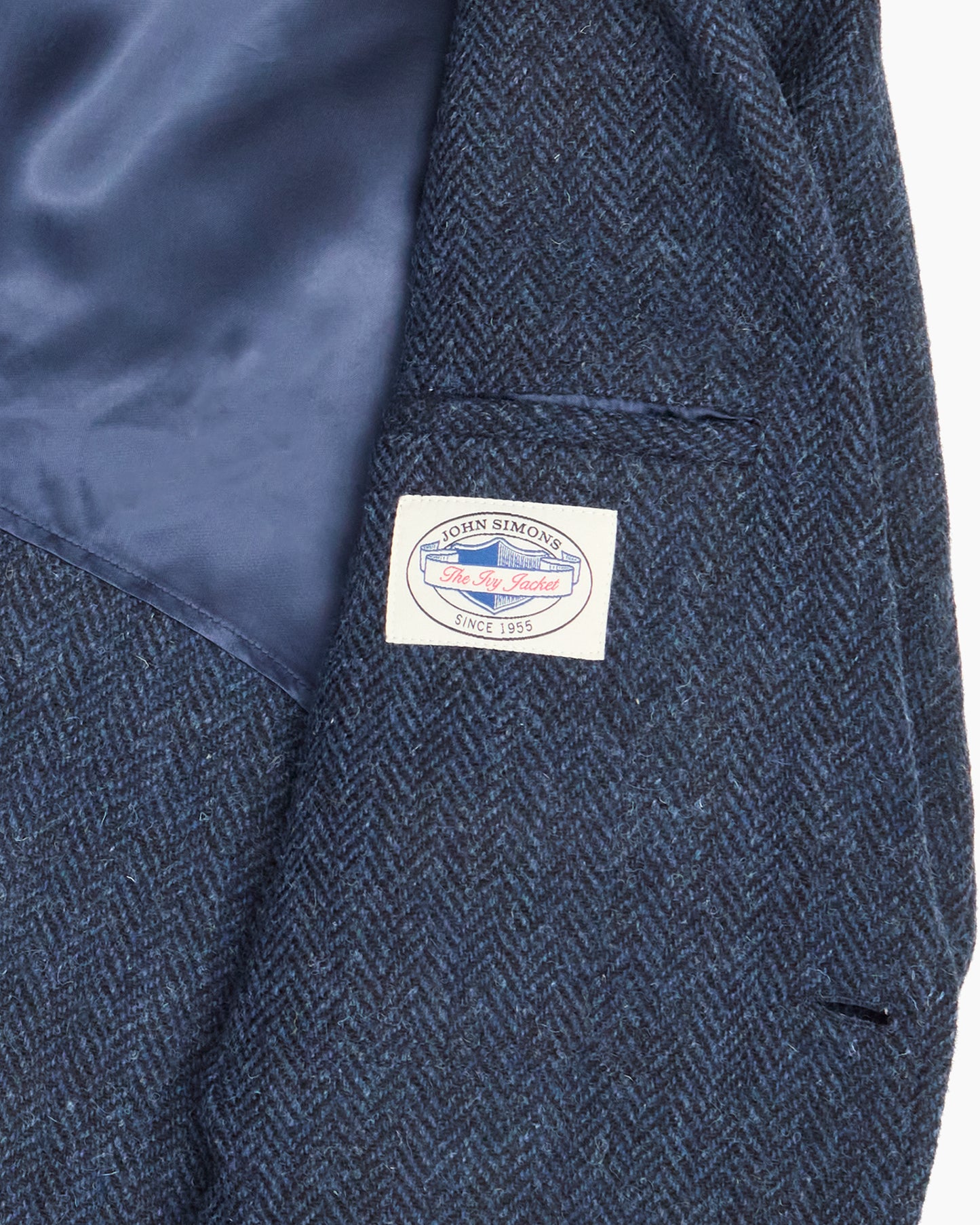 Midnight Blue Herringbone Heavyweight Harris Tweed Ivy Jacket