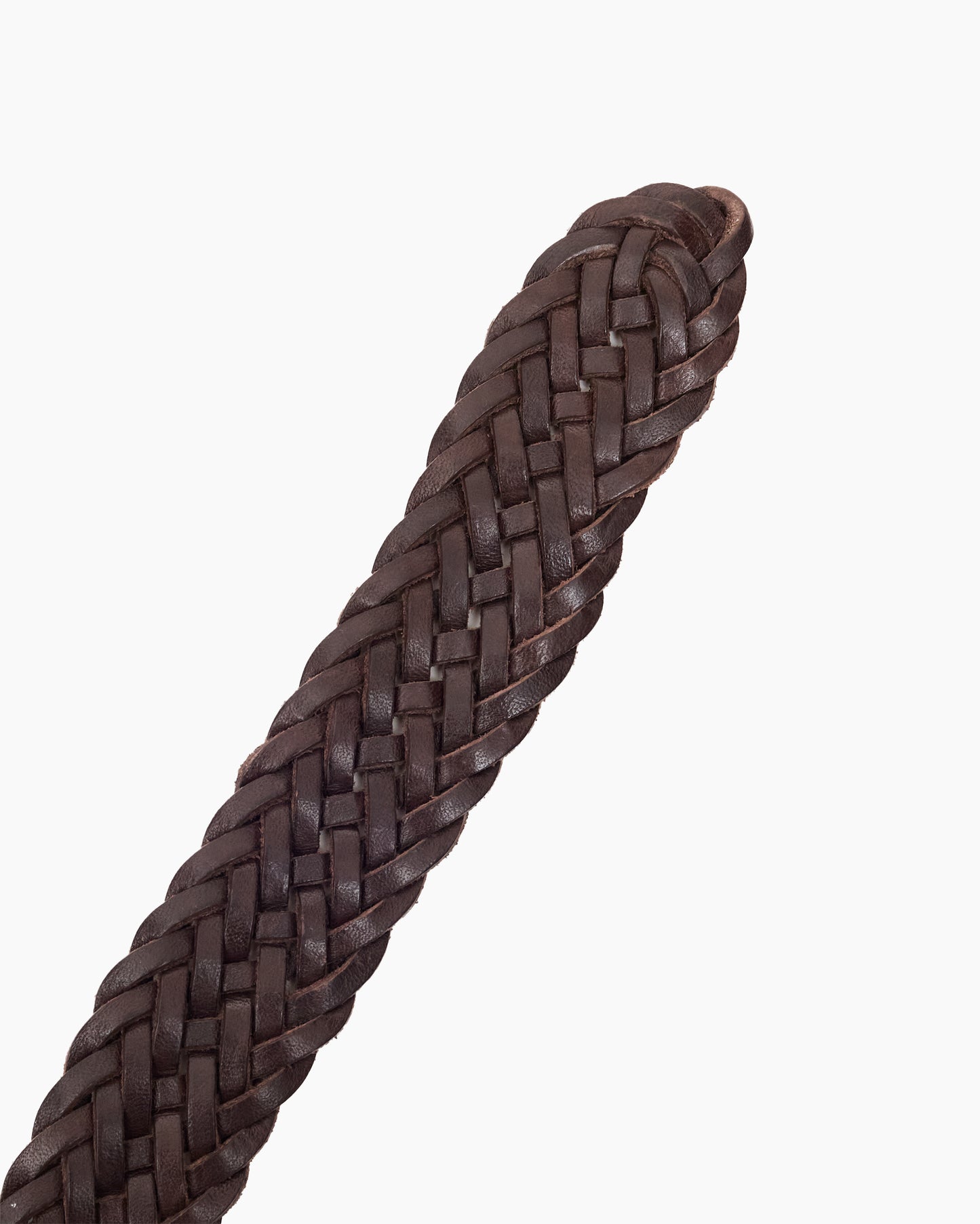 Brown & Brass Woven Leather Belt