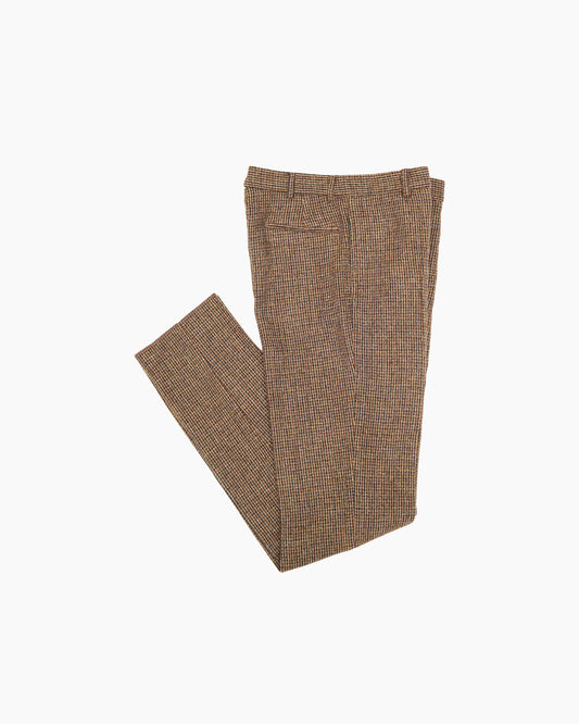 Brown Check Heavyweight Harris Tweed Ivy Trousers