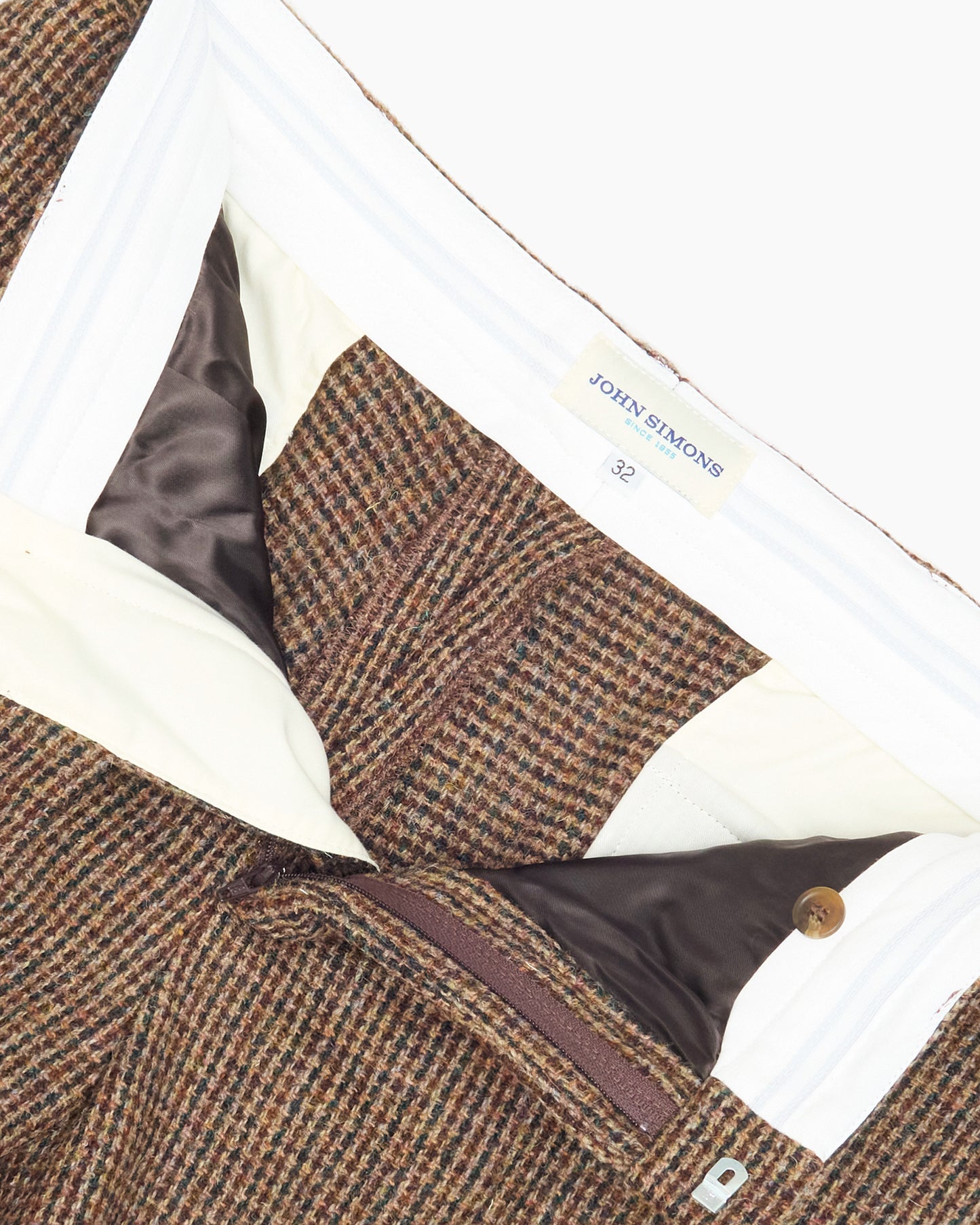 Brown Check Heavyweight Harris Tweed Ivy Trousers