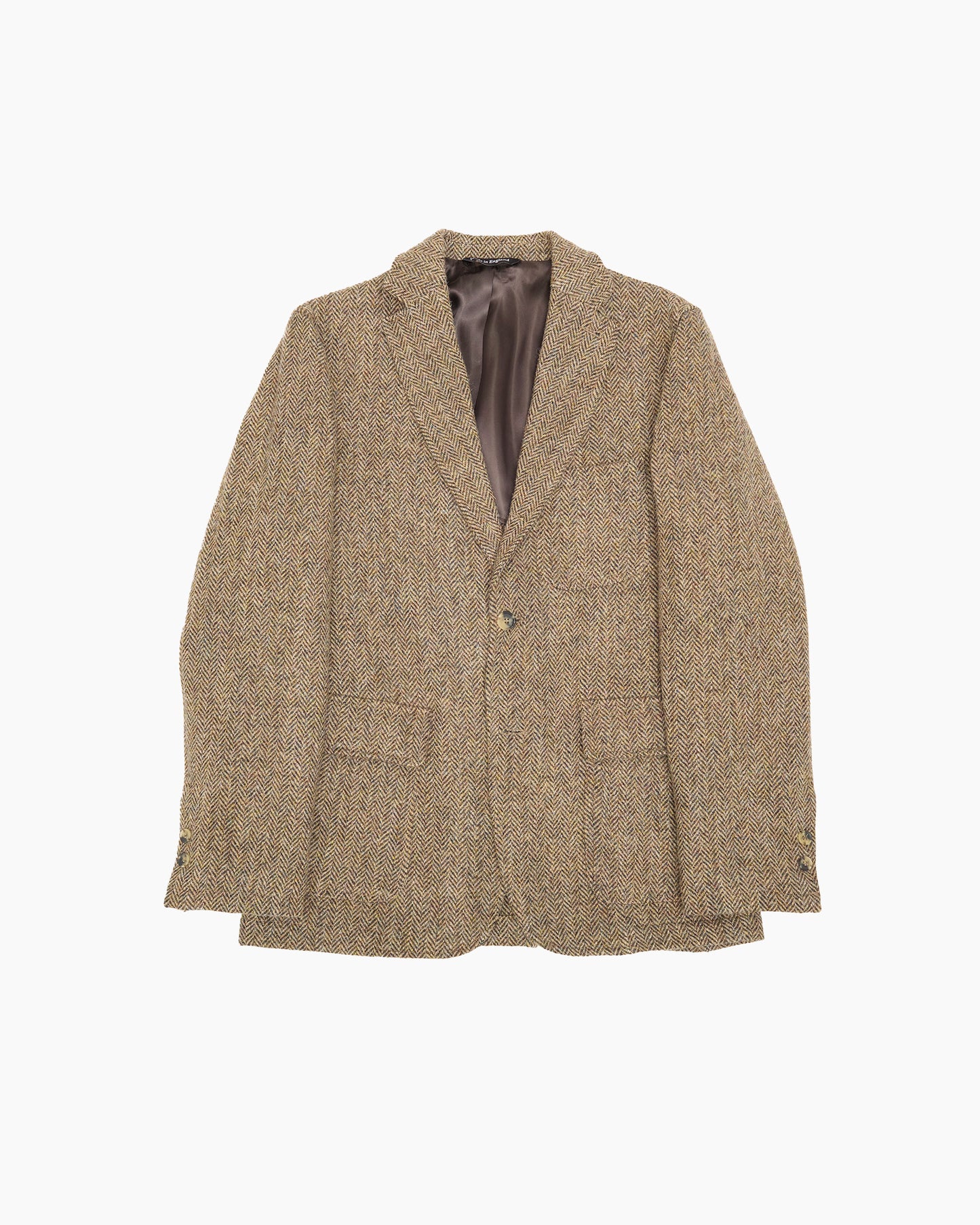 Light Brown Herringbone Heavyweight Harris Tweed Ivy Jacket