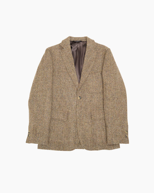 Light Brown Herringbone Heavyweight Harris Tweed Ivy Jacket