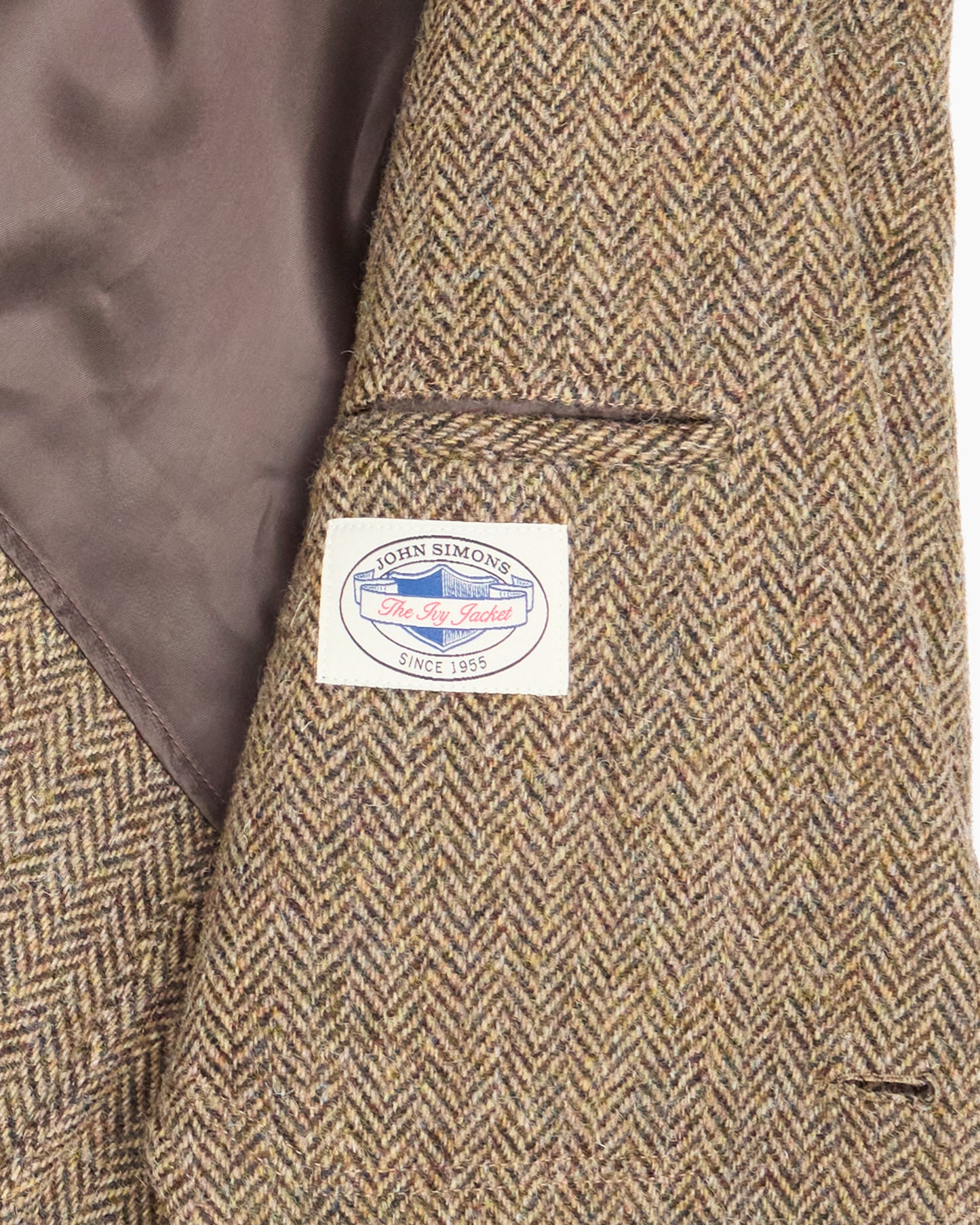 Light Brown Herringbone Heavyweight Harris Tweed Ivy Jacket