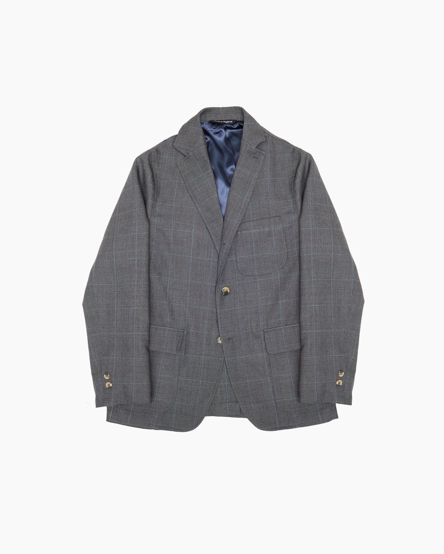 Grey Prince of Wales Wool Check Ivy Jacket
